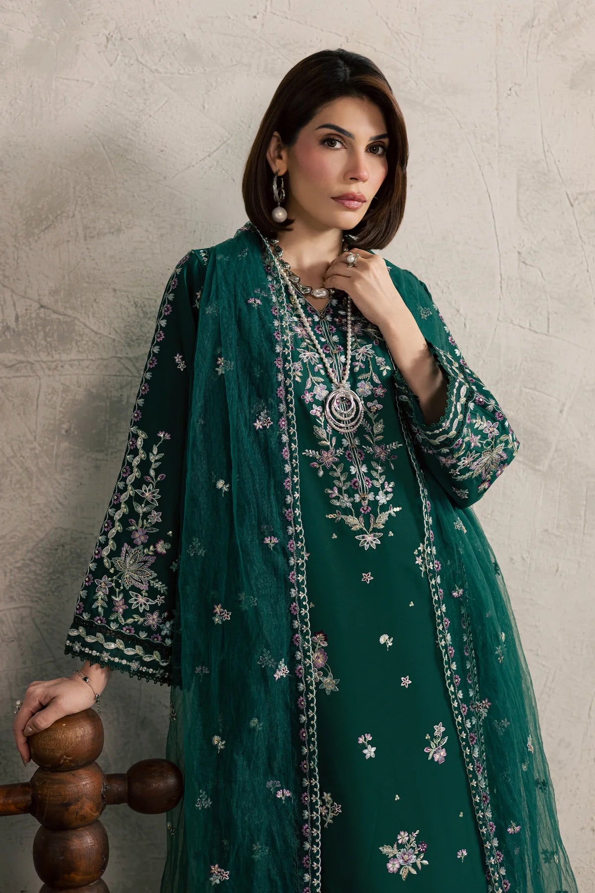 Best Selling - Kayana 3Pc Festive Embroidered Dress