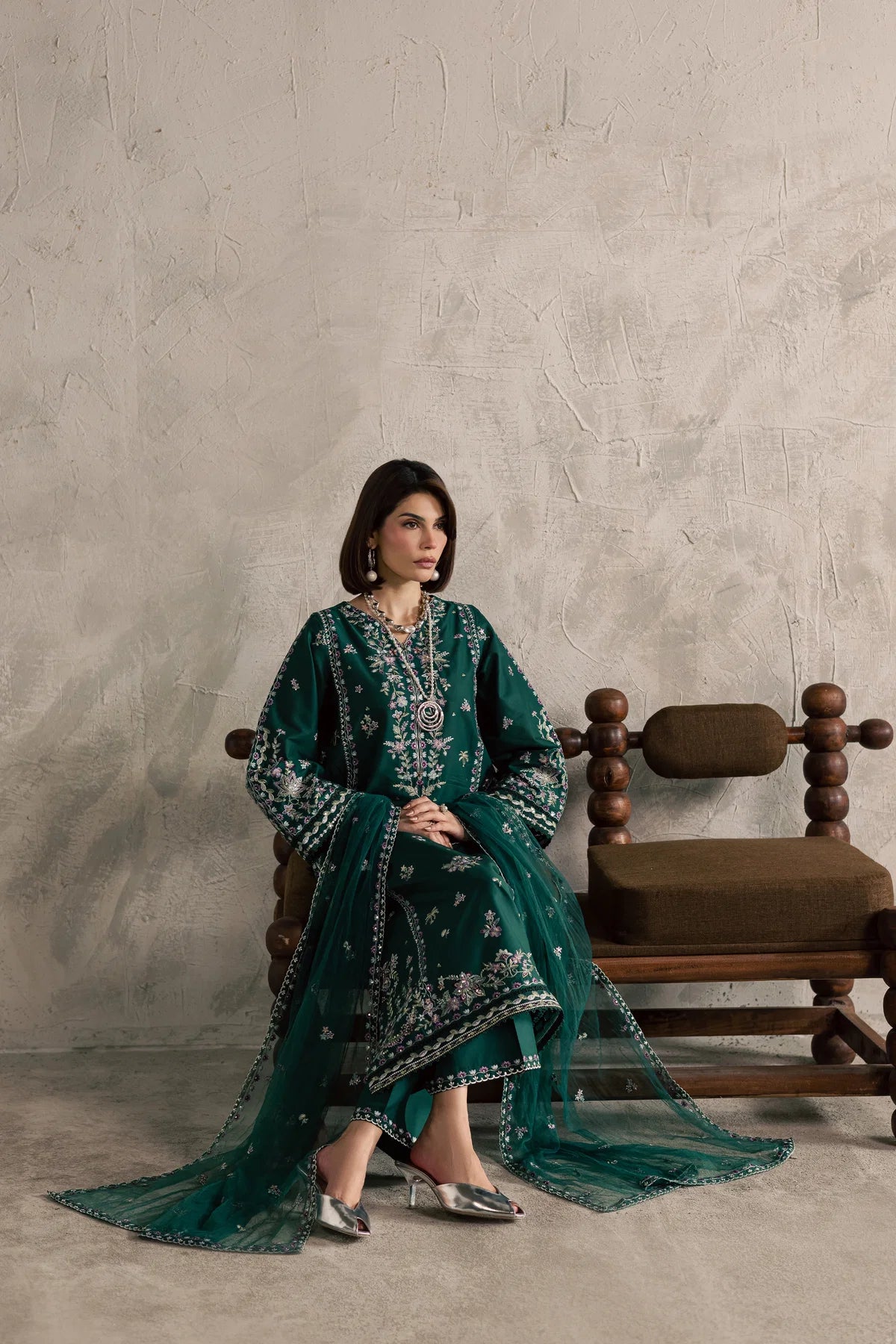Best Selling - Kayana 3Pc Festive Embroidered Dress
