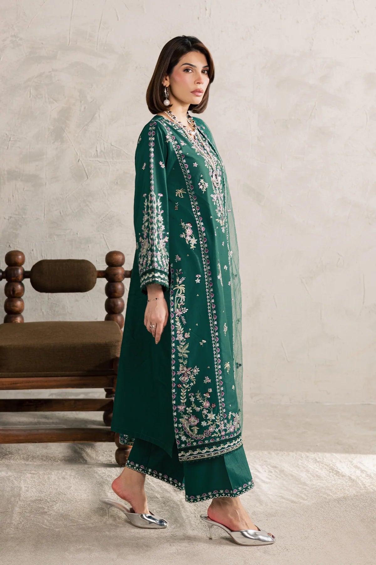Best Selling - Kayana 3Pc Festive Embroidered Dress