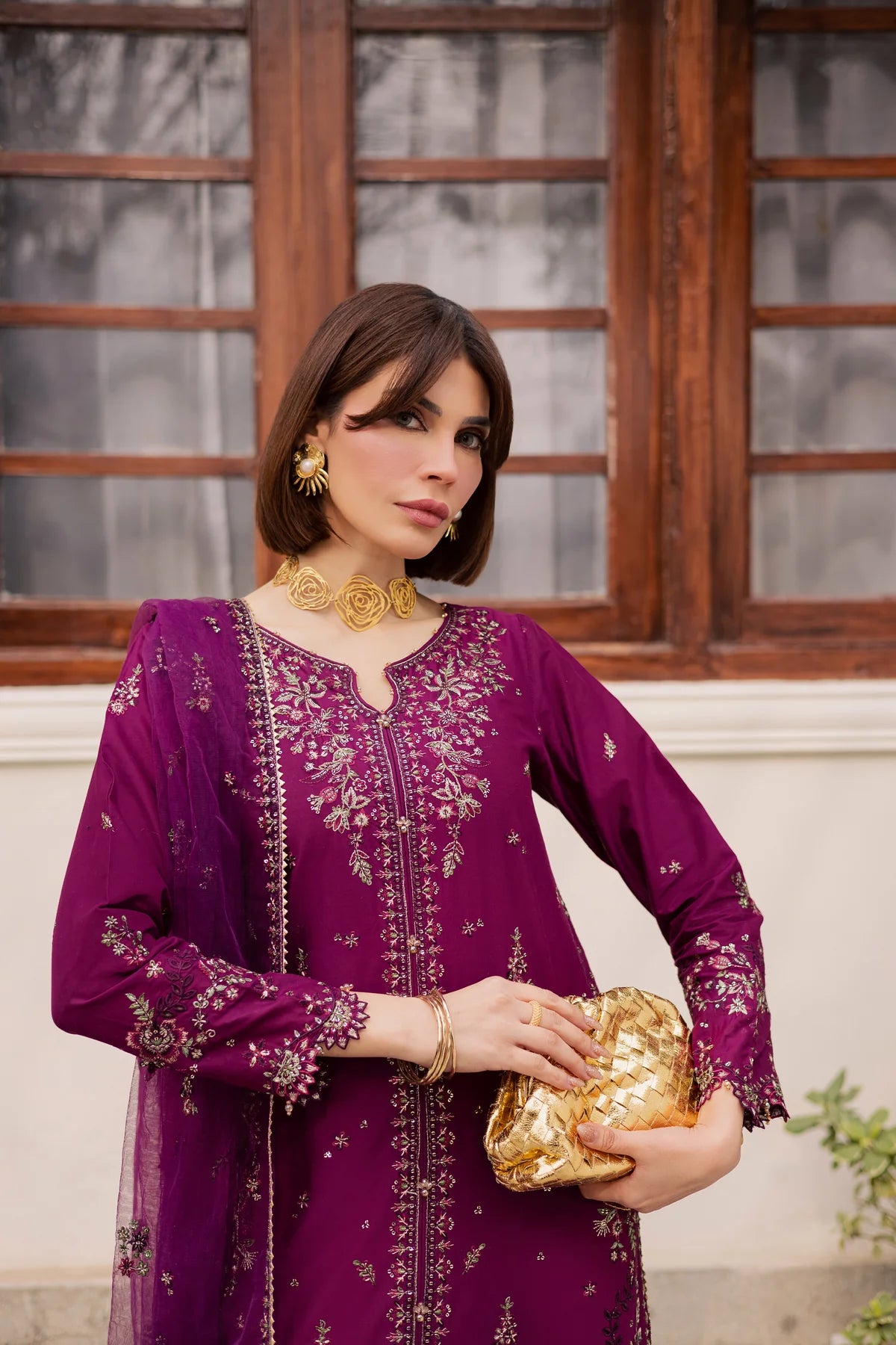 Best Selling - Merissa 3Pc Festive Embroidered Dress