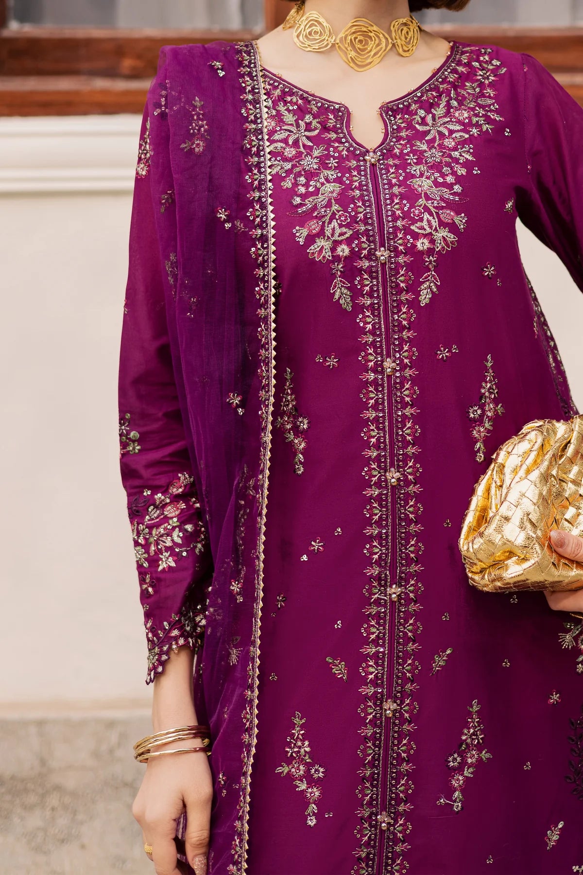 Best Selling - Merissa 3Pc Festive Embroidered Dress