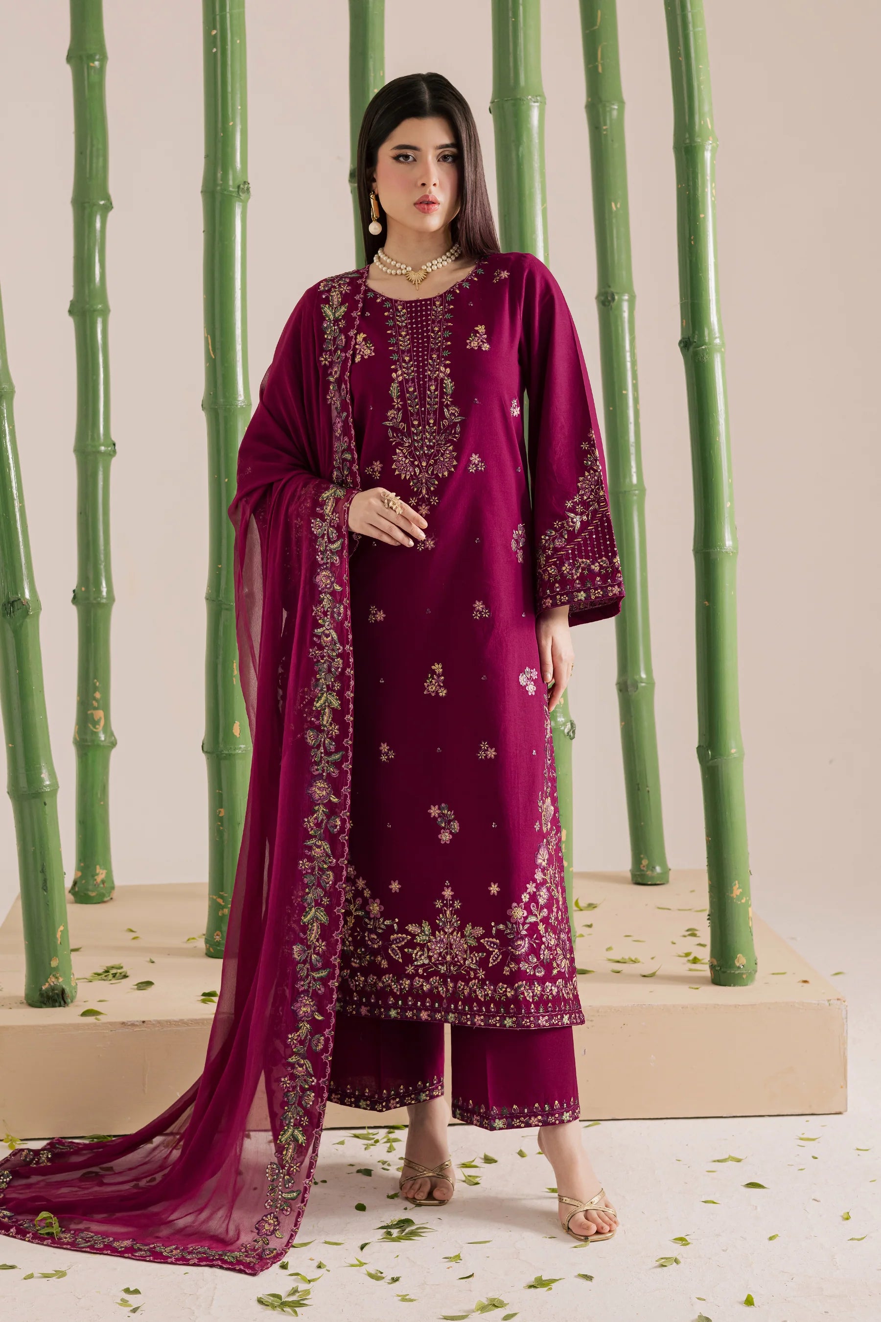 Best Selling - Omavi 3Pc Embroidered Dress
