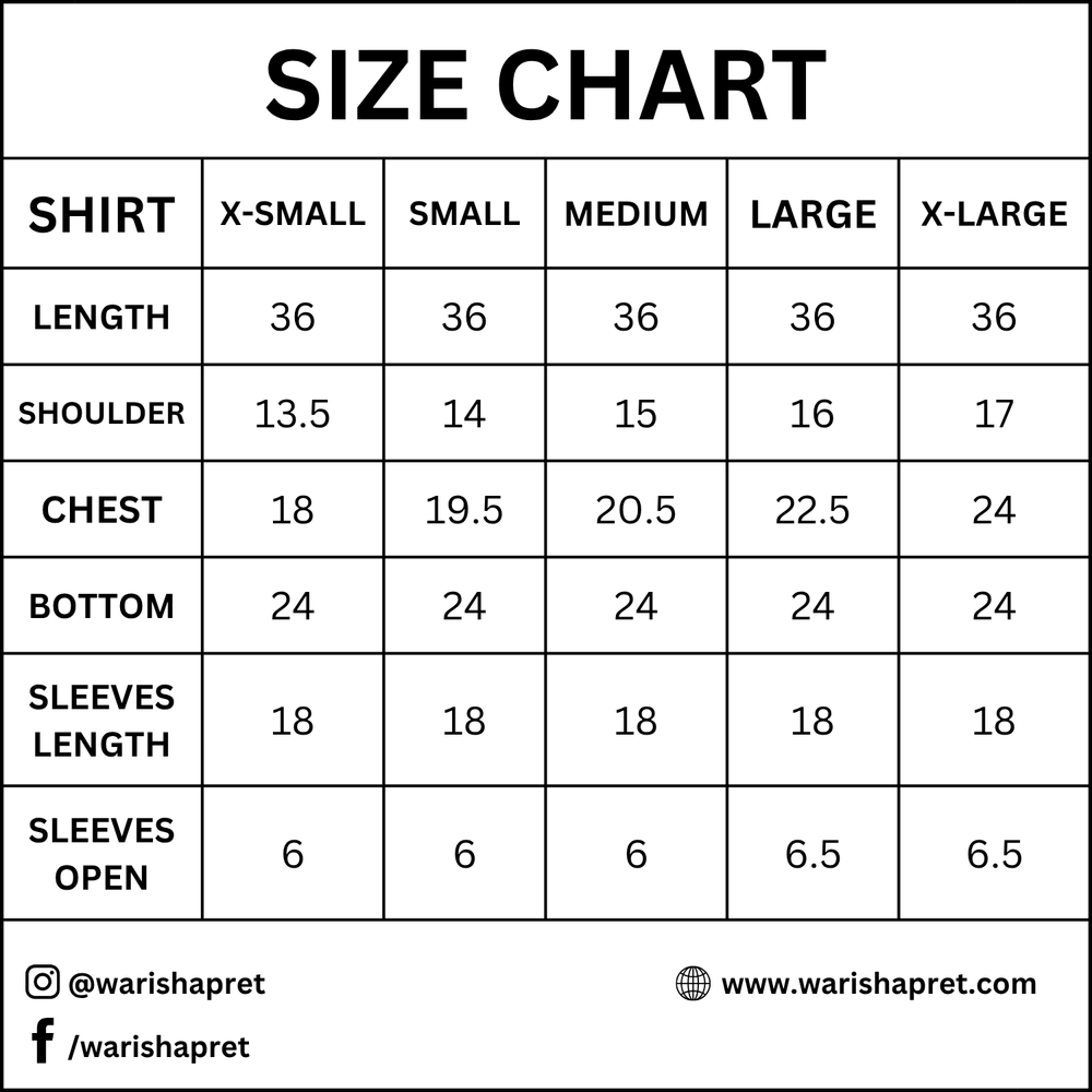 Product Size Chart