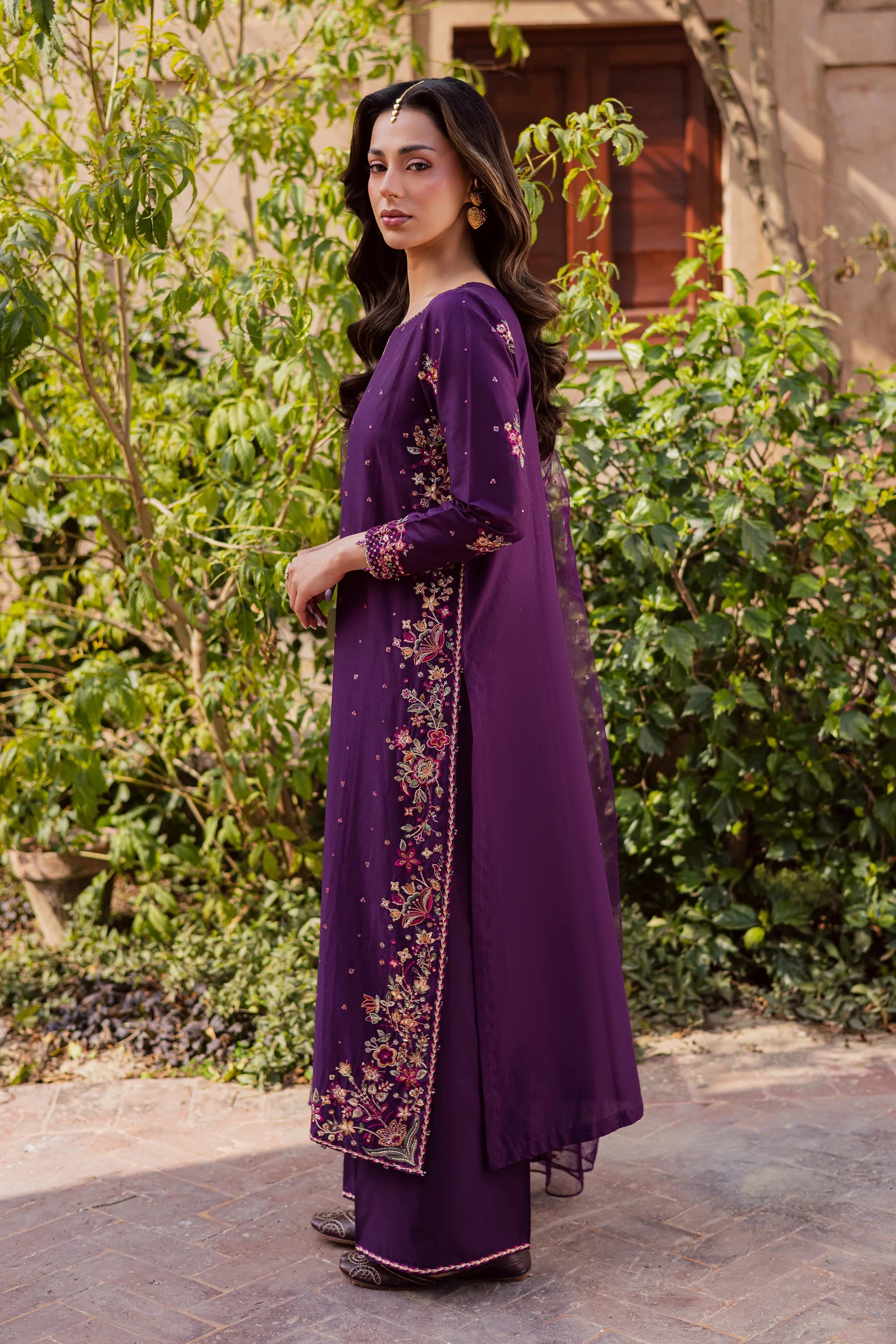 Best Selling - Pink Lavender 3Pc Festive Embroidered Dress Best Selling - Pink Lavender 3Pc Festive Embroidered Dress