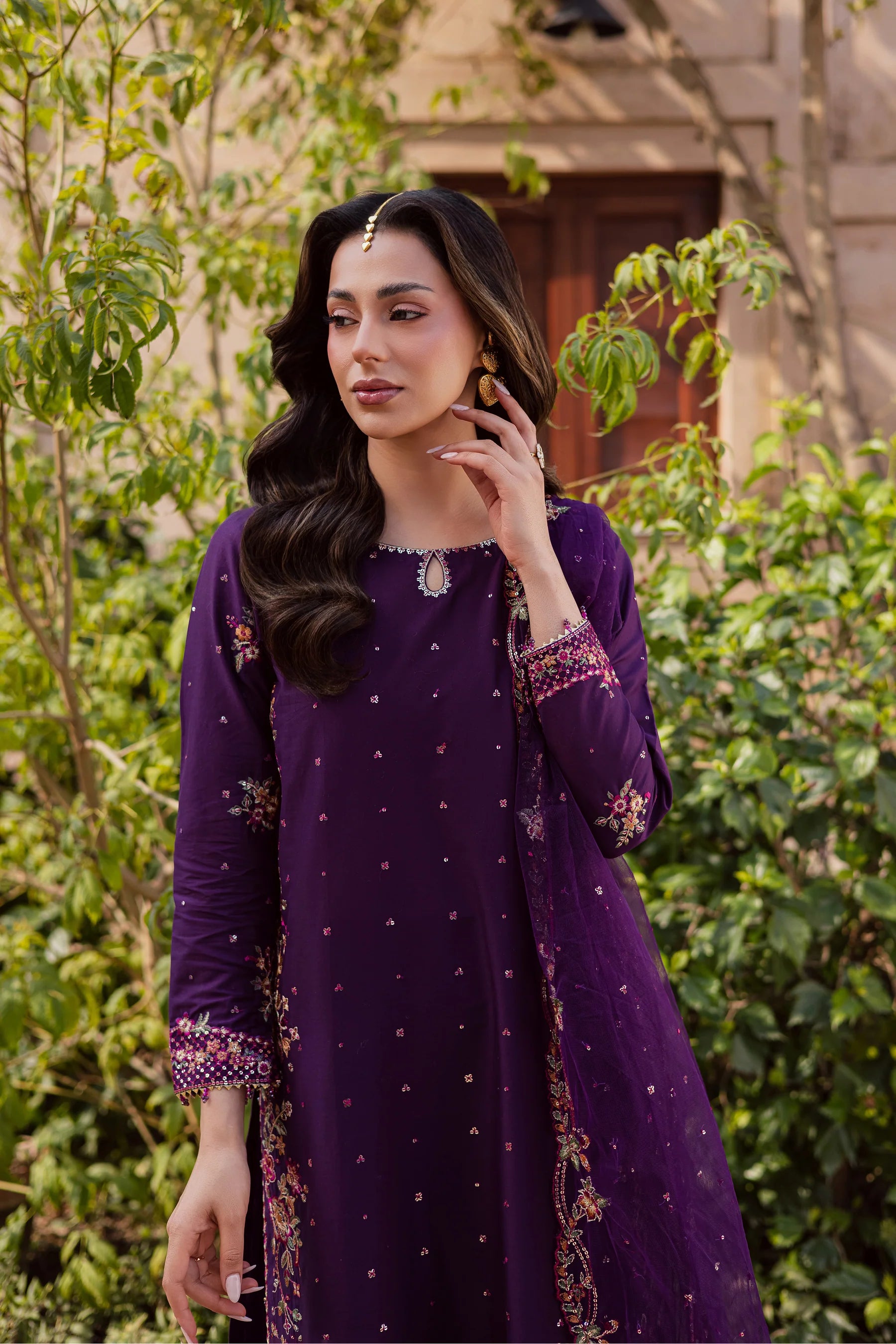 Best Selling - Pink Lavender 3Pc Festive Embroidered Dress