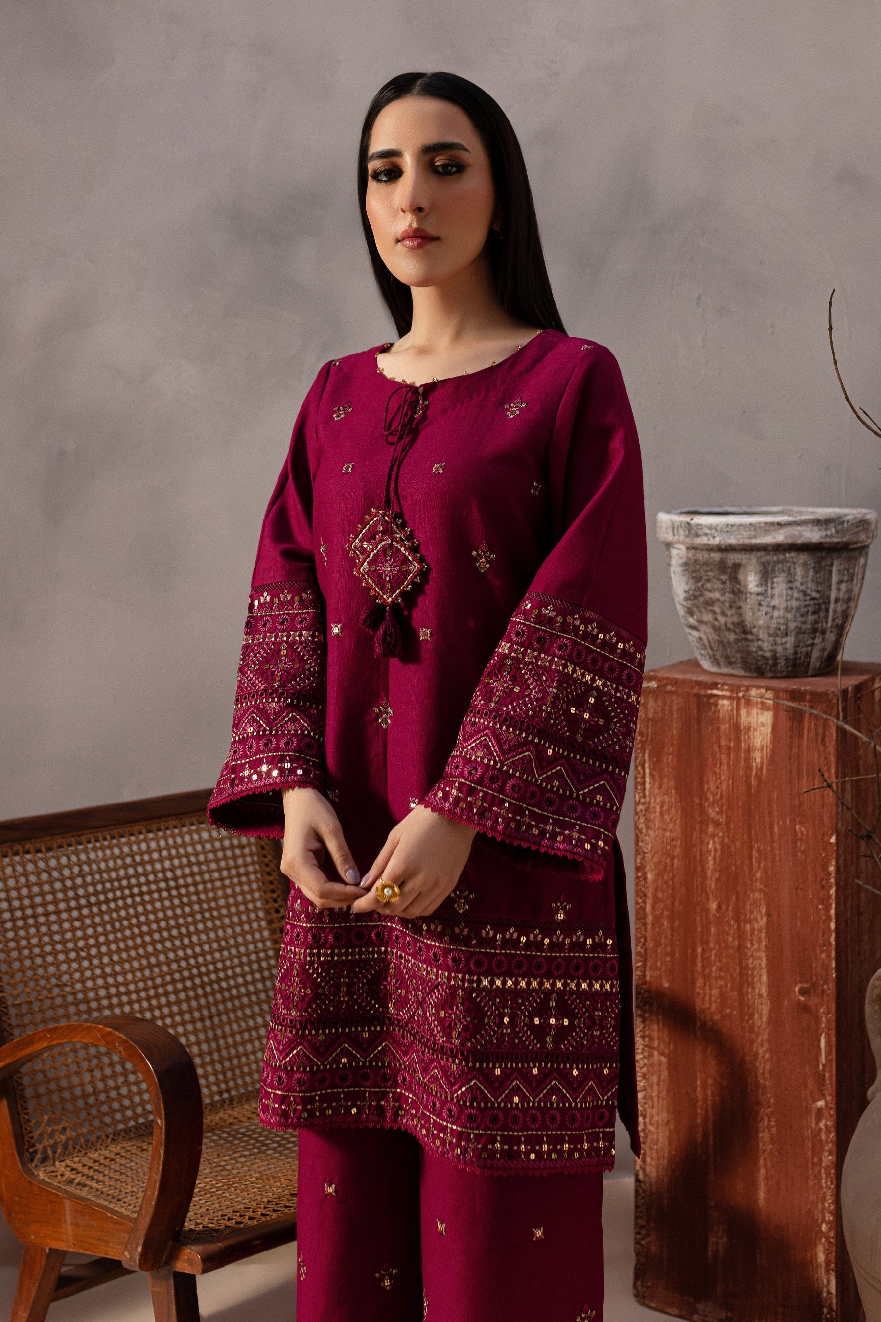Best Selling - Red Cruz 2Pc Embroidered Dress