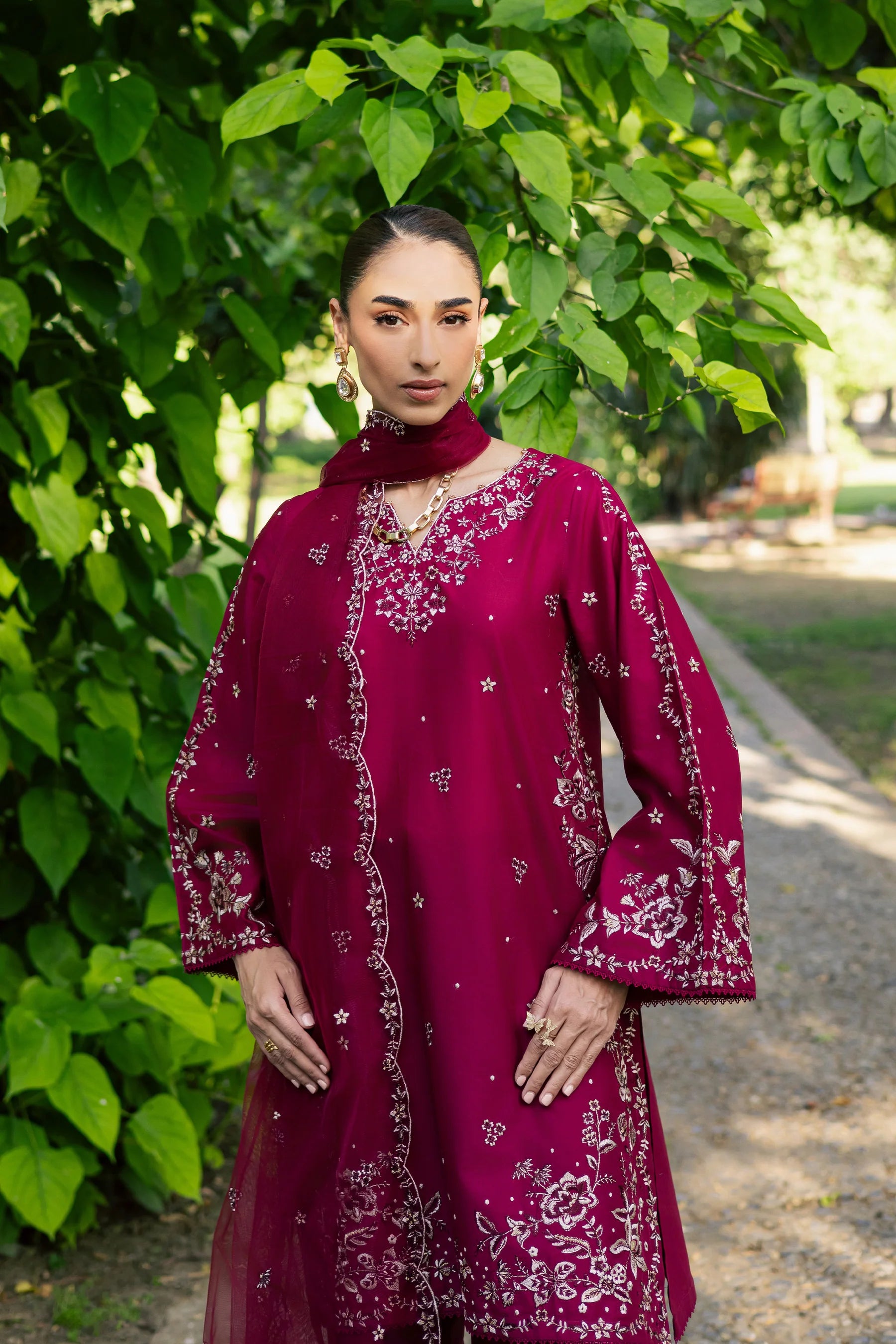 Best Selling - Rosa 3Pc Festive Embroidered Dress