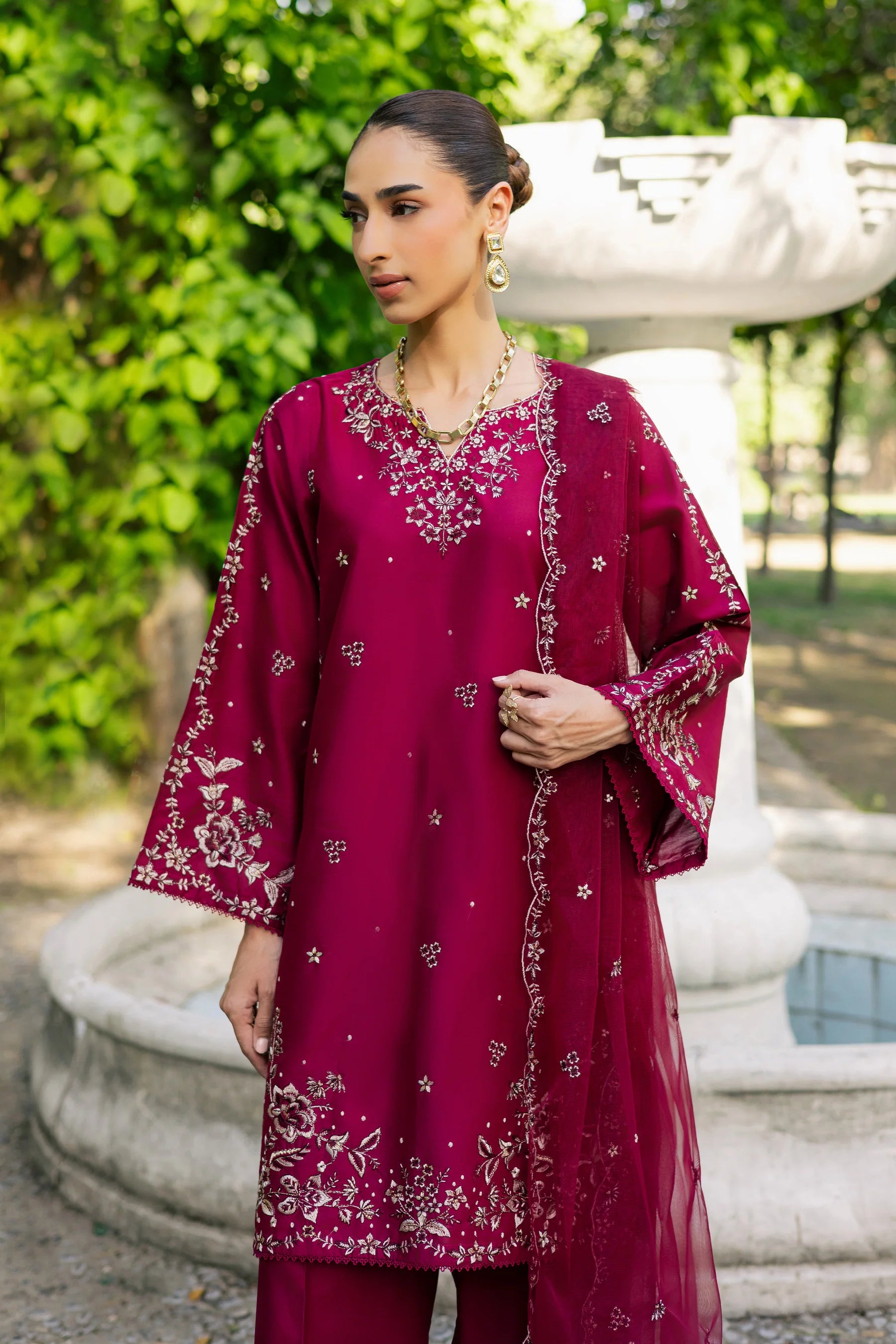 Best Selling - Rosa 3Pc Festive Embroidered Dress