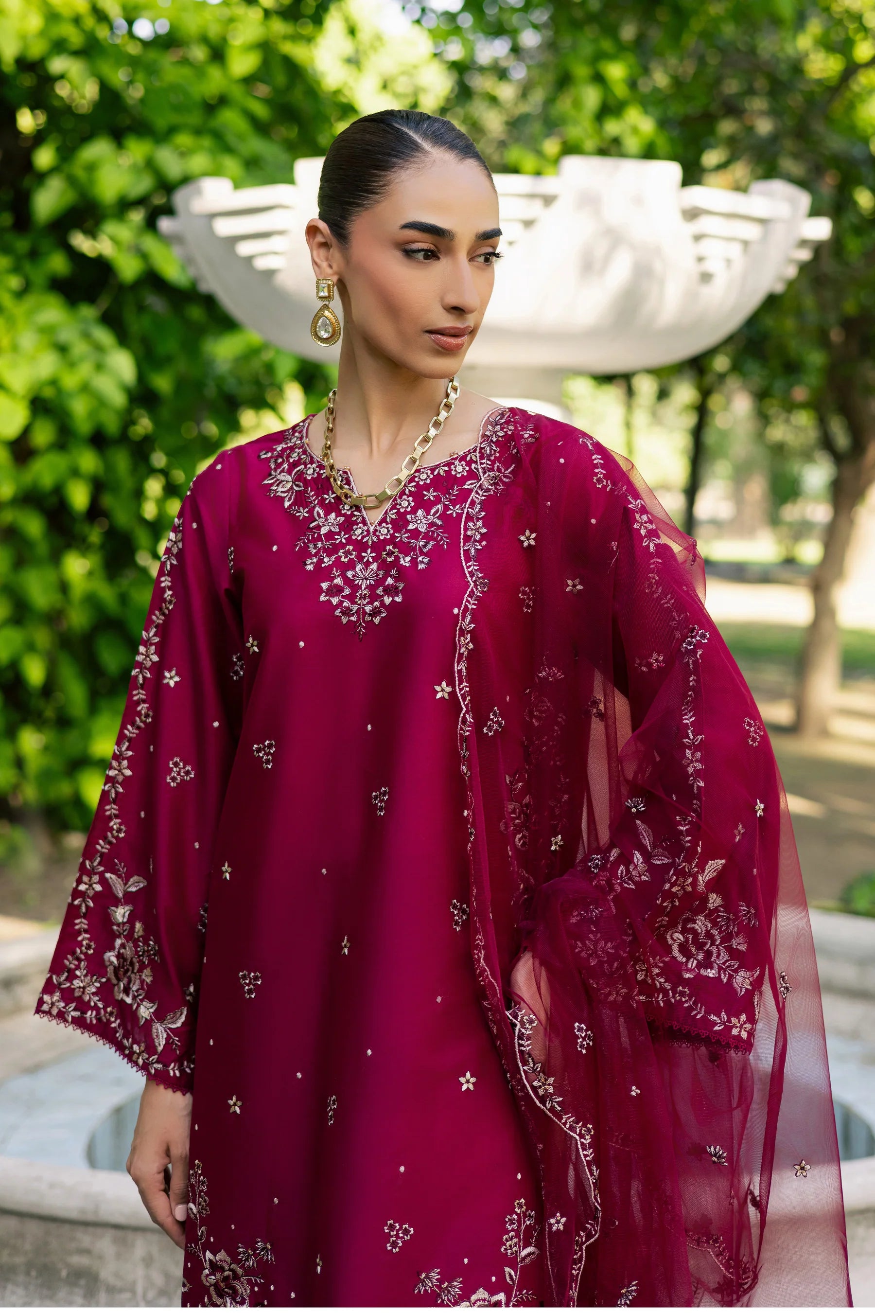 Best Selling - Rosa 3Pc Festive Embroidered Dress