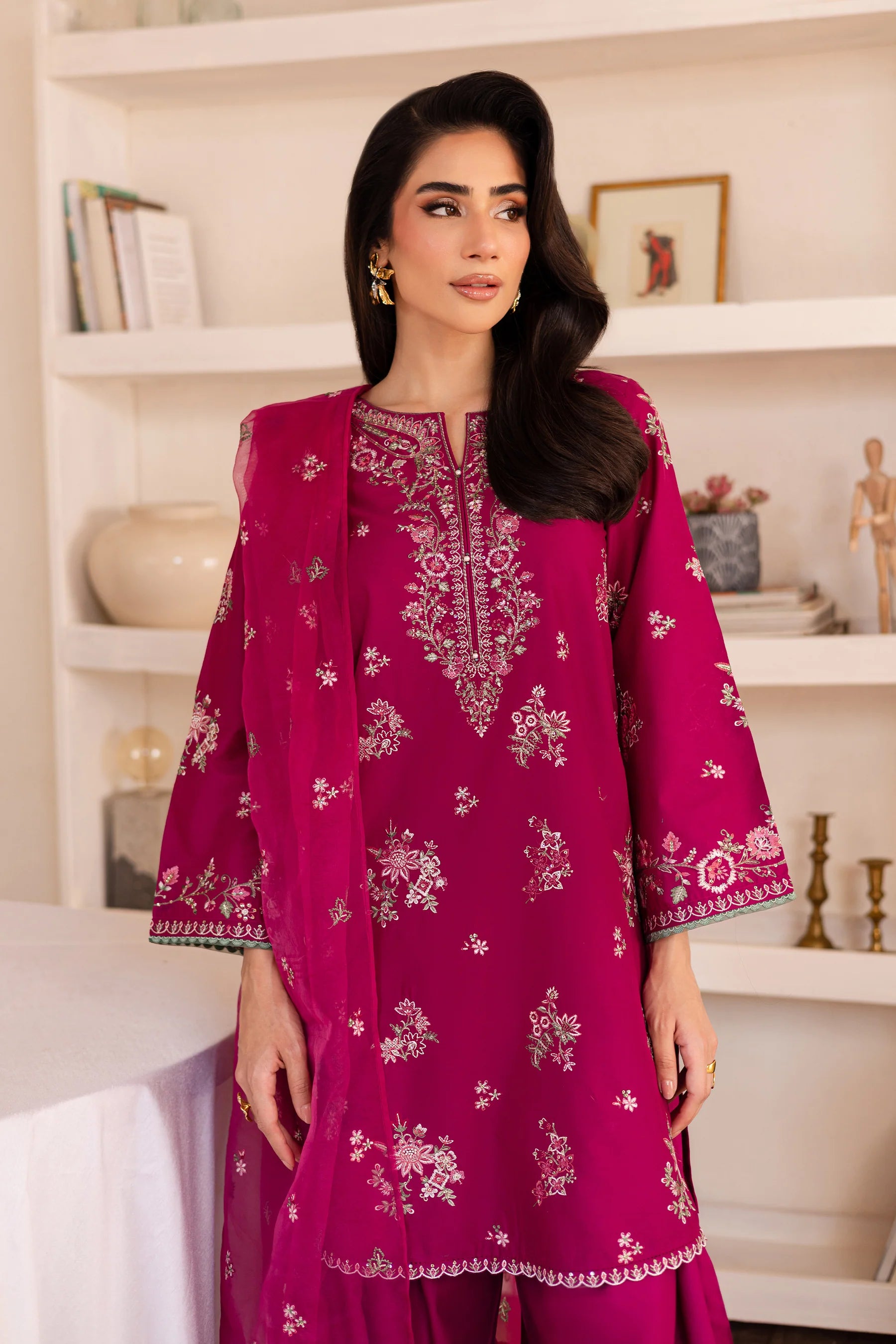 Best Selling - Rua 3Pc Embroidered Solid Dress