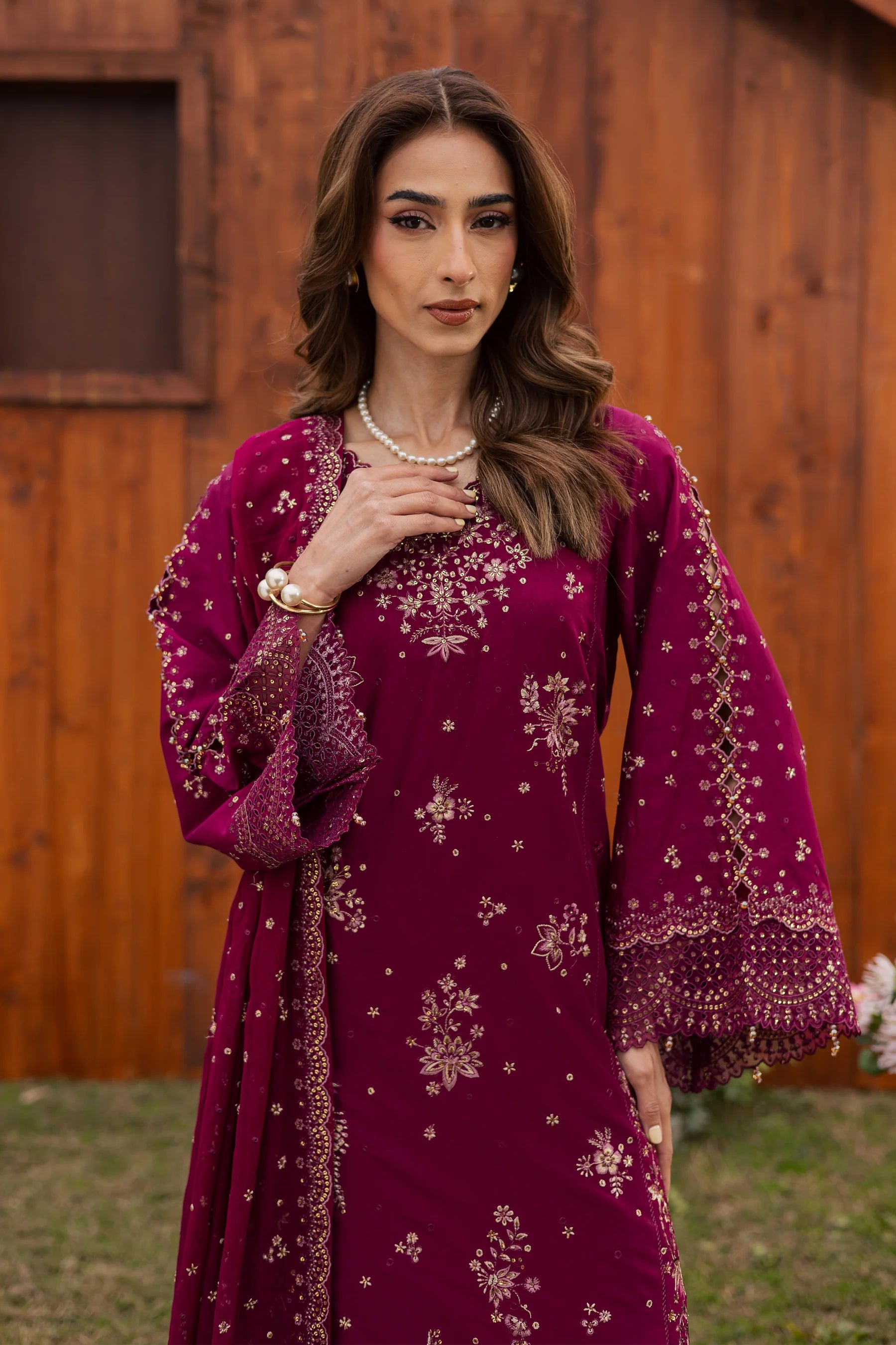 Best Selling - Rubba 3Pc Festive Embroidered Dress