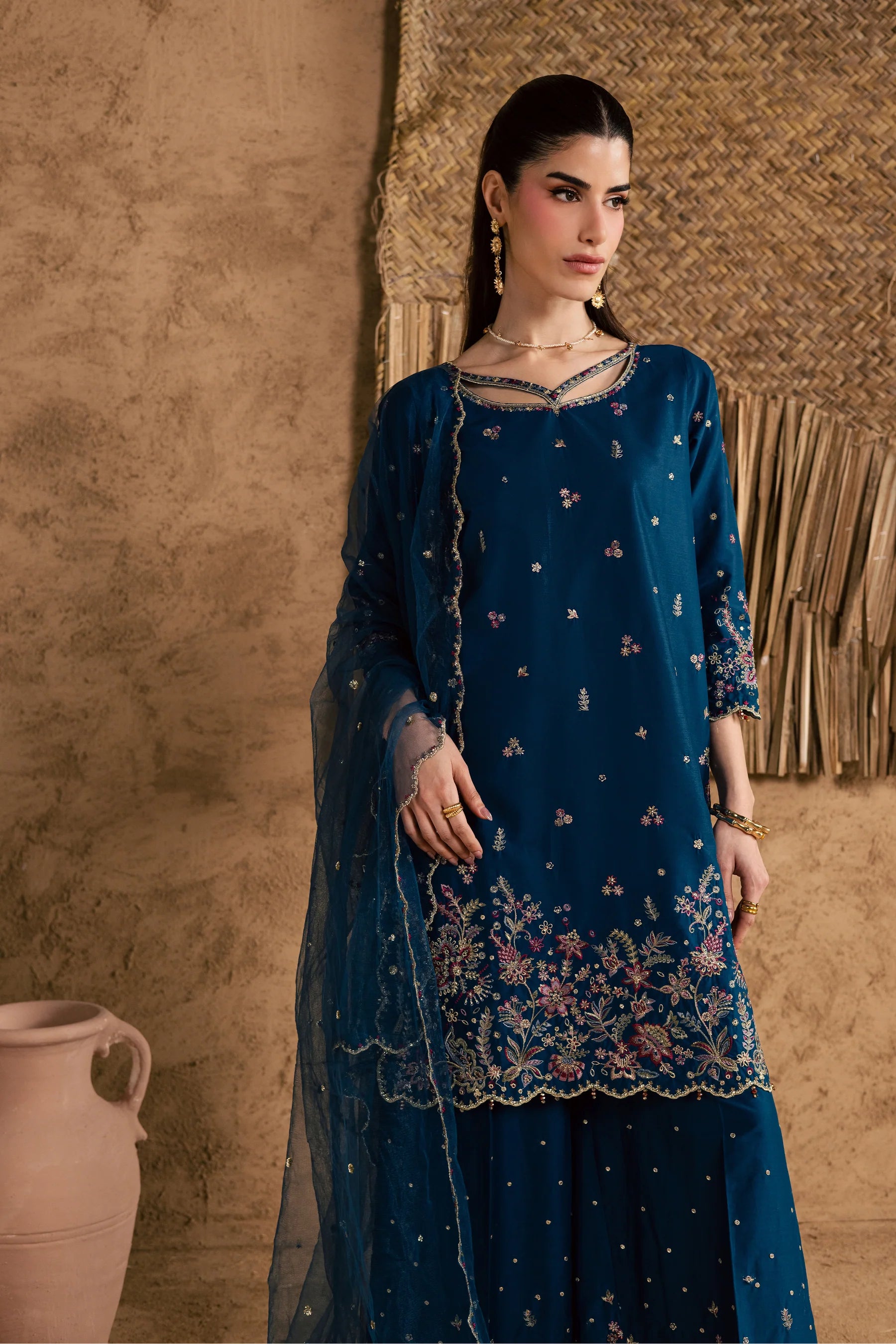 Best Selling - Ruhi 3Pc Festive Embroidered Pret