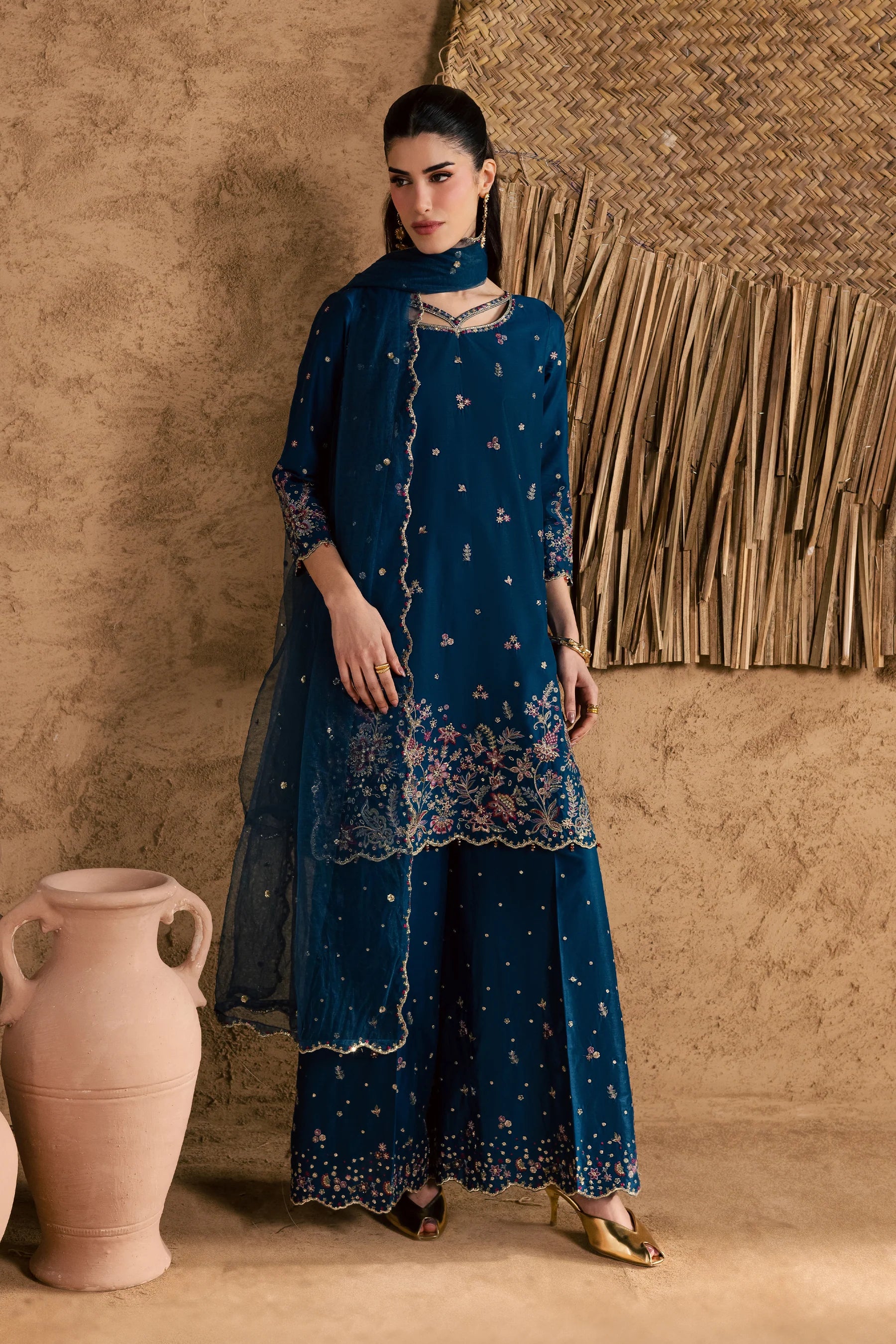 Best Selling - Ruhi 3Pc Festive Embroidered Pret