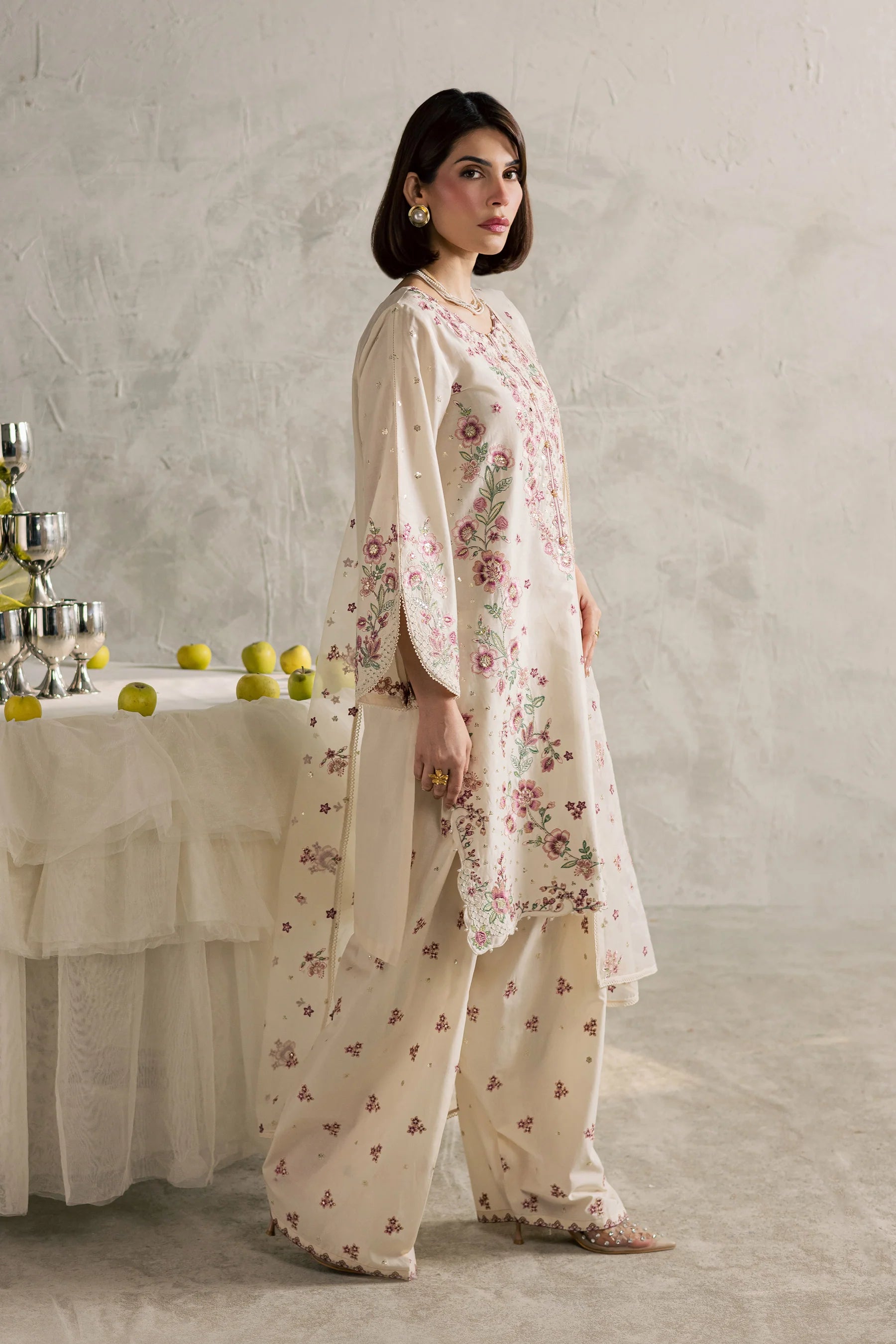 Best Selling - Samin 3Pc Festive Embroidered Dress