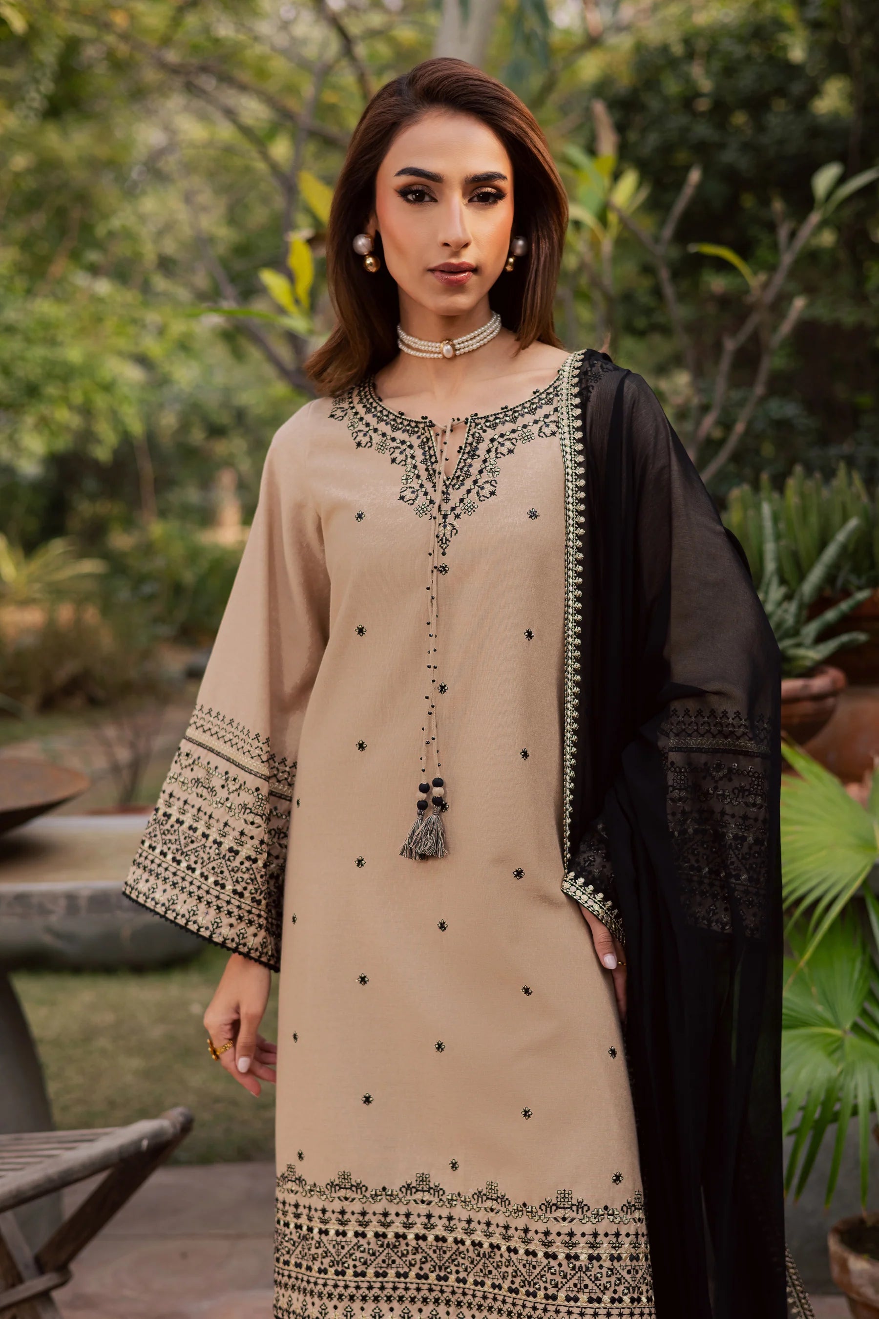 Best Selling - Sandstone 3Pc Embroidered Dress