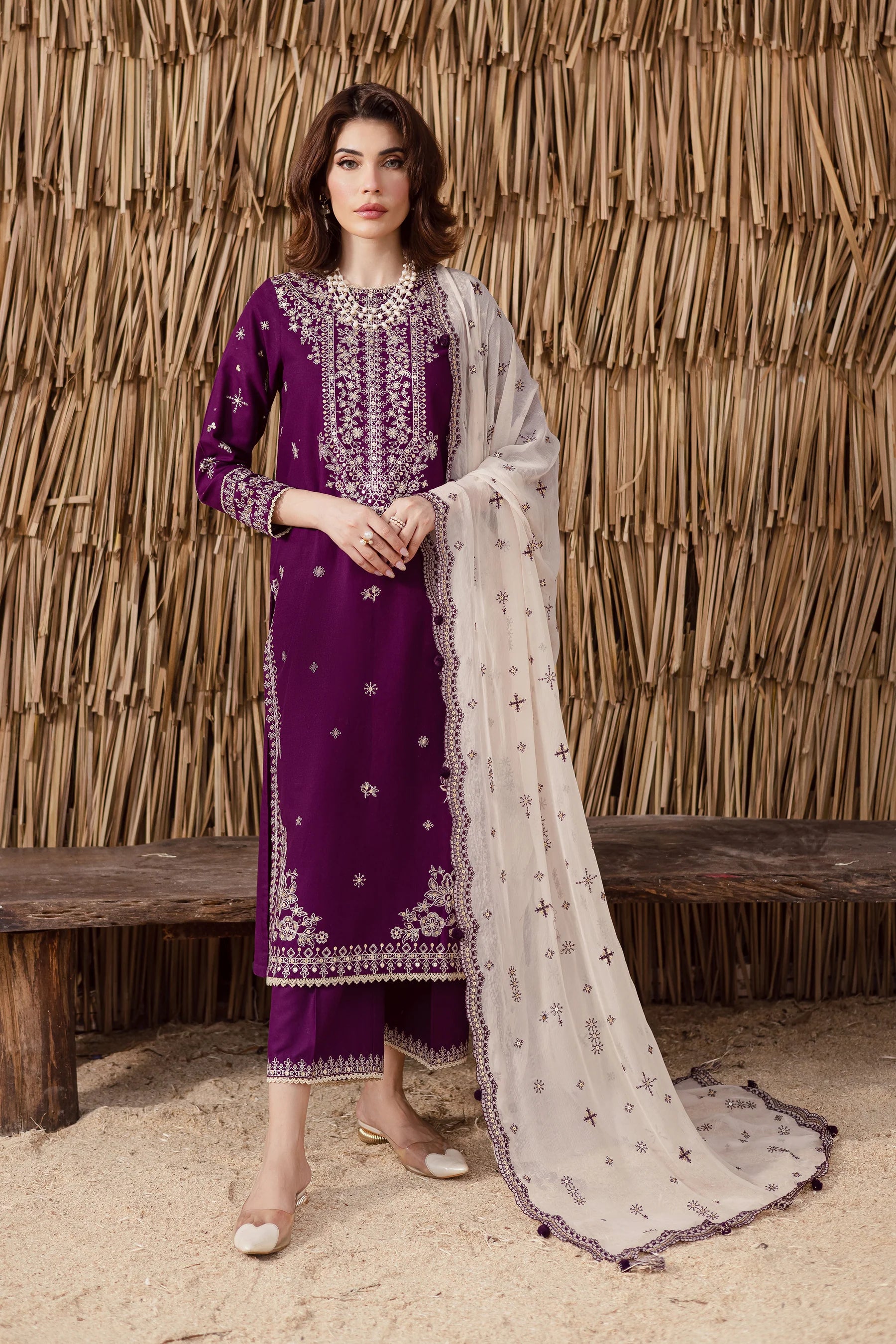 Winter - Best Selling - Solace 3Pc Embroidered Dress