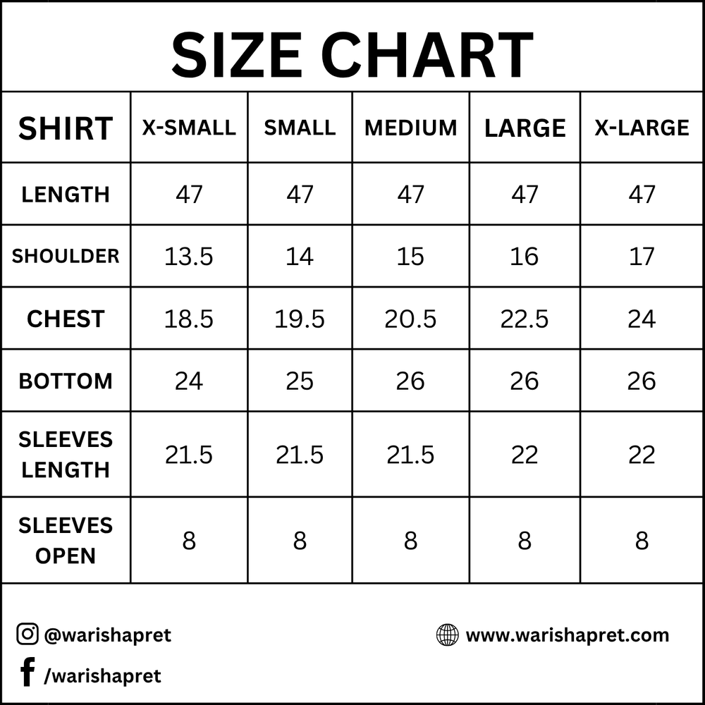Product Size Chart