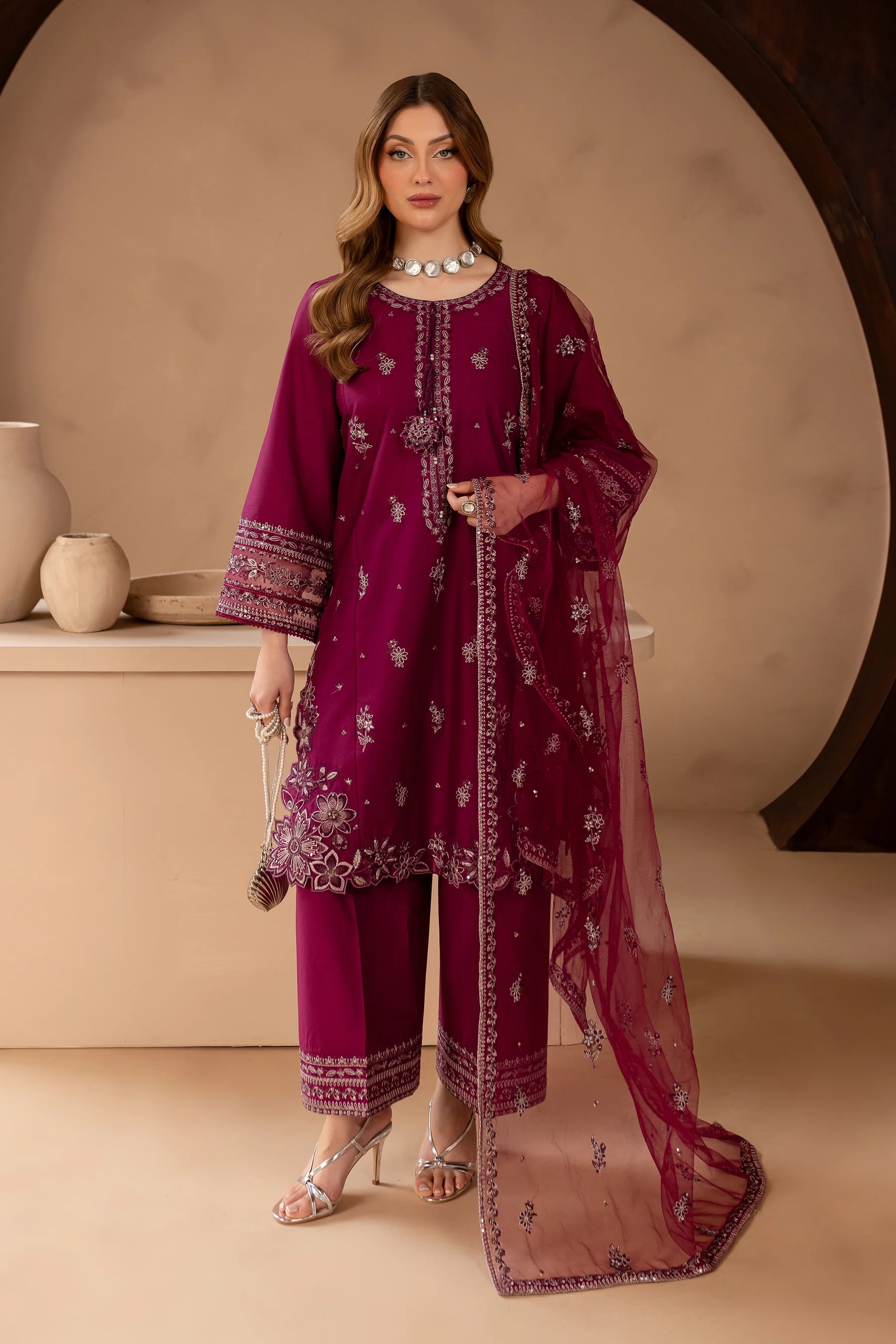 Best Selling - Wester 3Pc Embroidered Lawn Dress