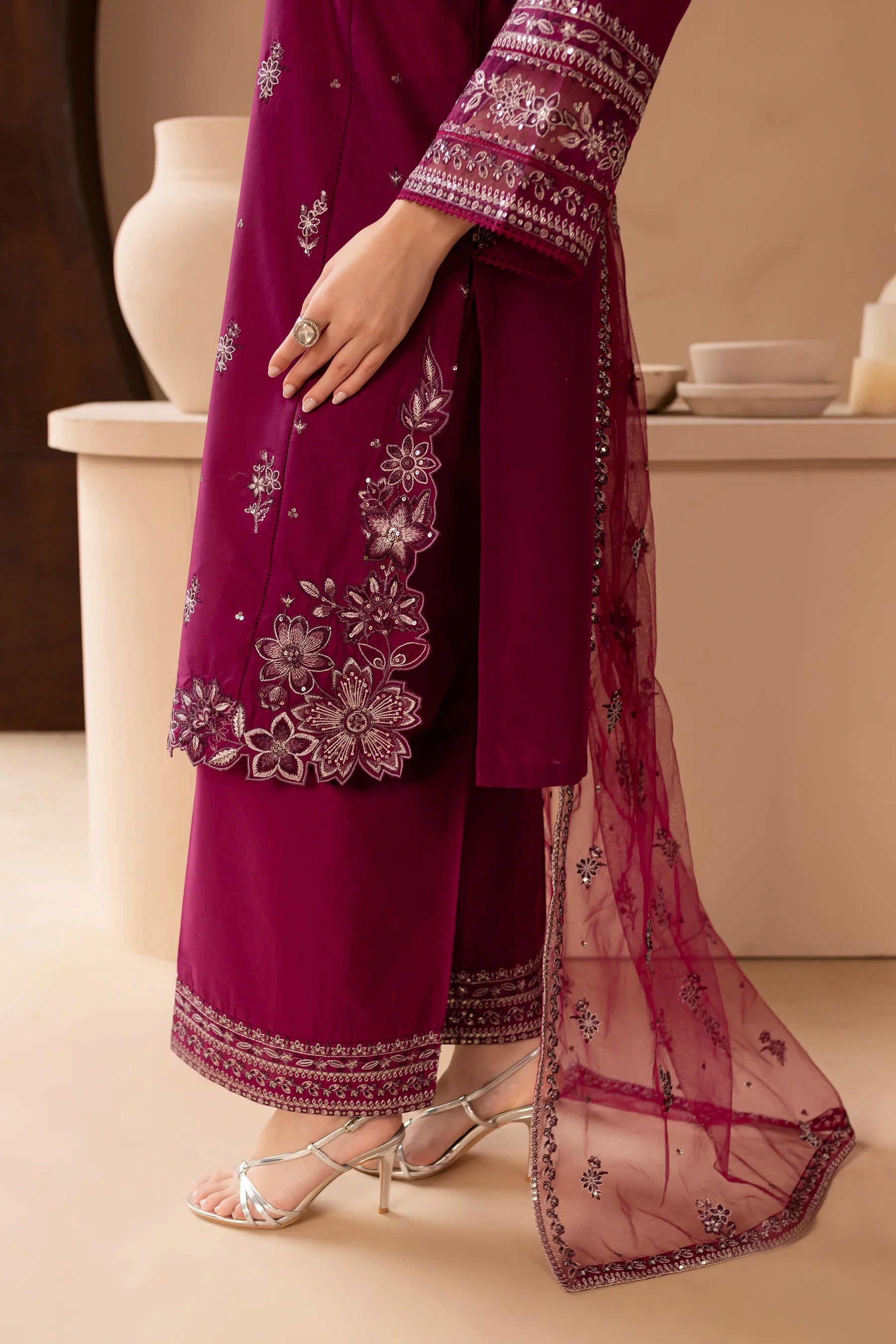 Best Selling - Wester 3Pc Embroidered Lawn Dress
