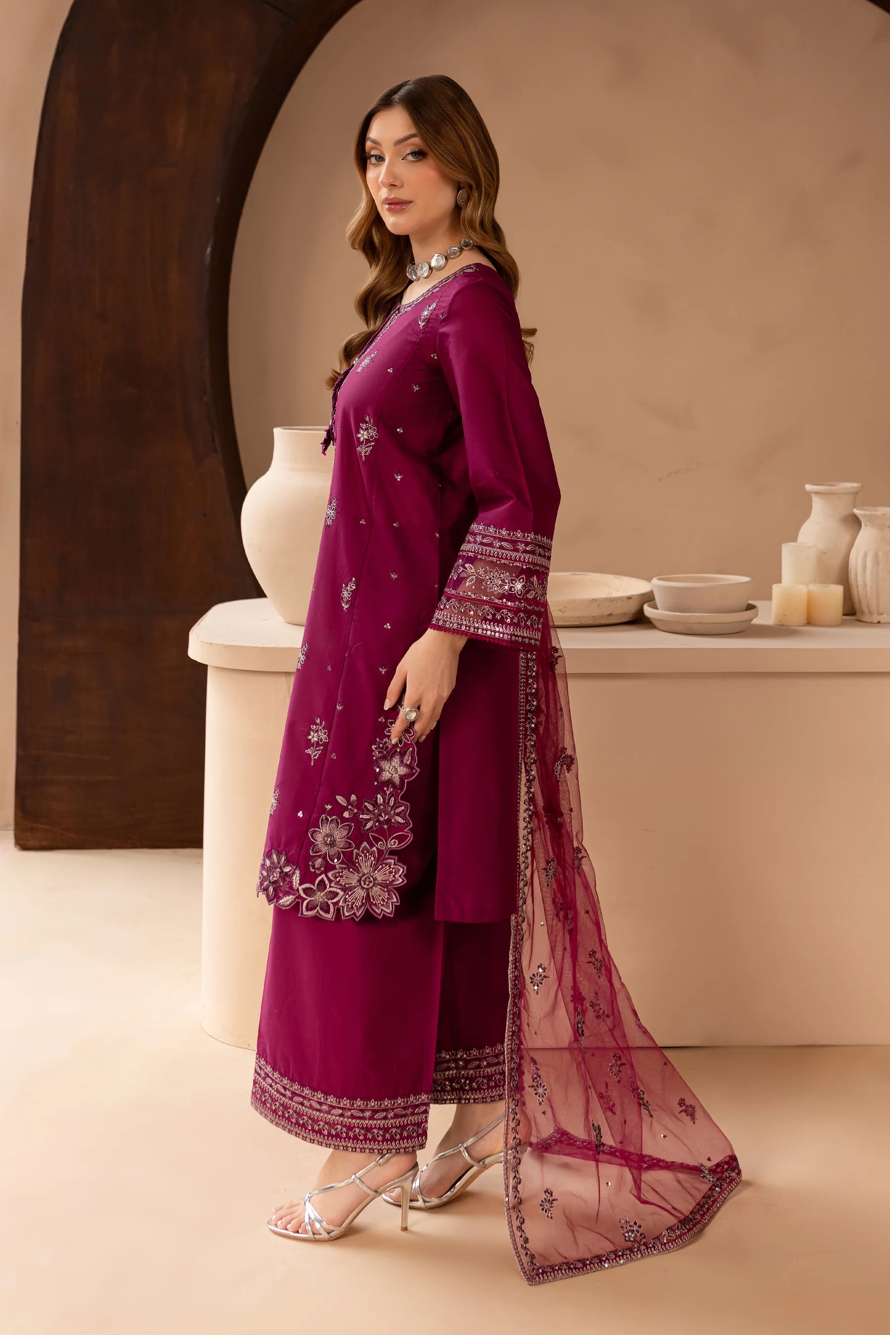 Best Selling - Wester 3Pc Embroidered Lawn Dress