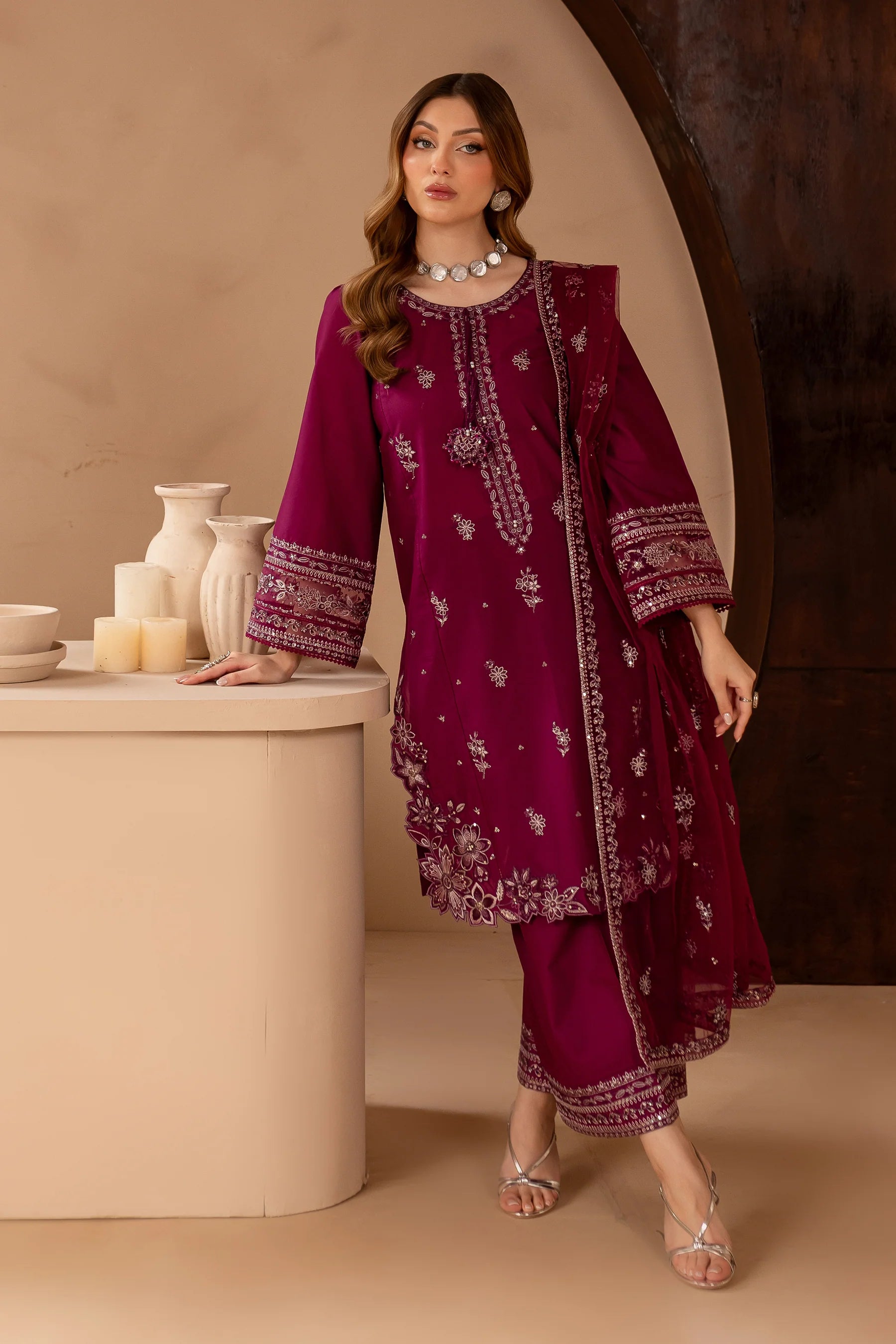 Best Selling - Wester 3Pc Embroidered Lawn Dress