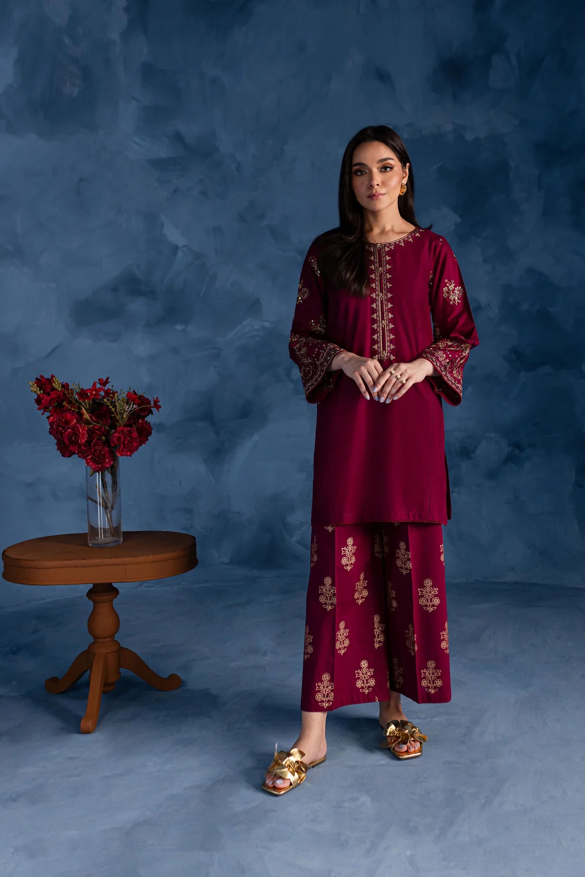 Best Selling - Cherry Charm 2Pc Embroidered Dress