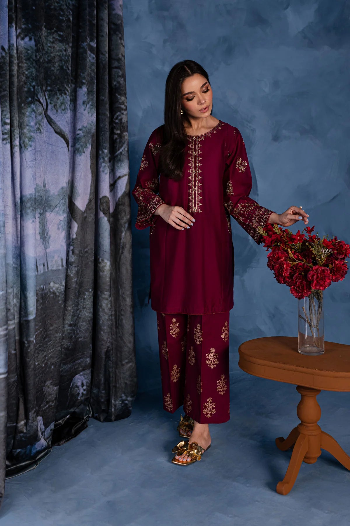 Best Selling - Cherry Charm 2Pc Embroidered Dress