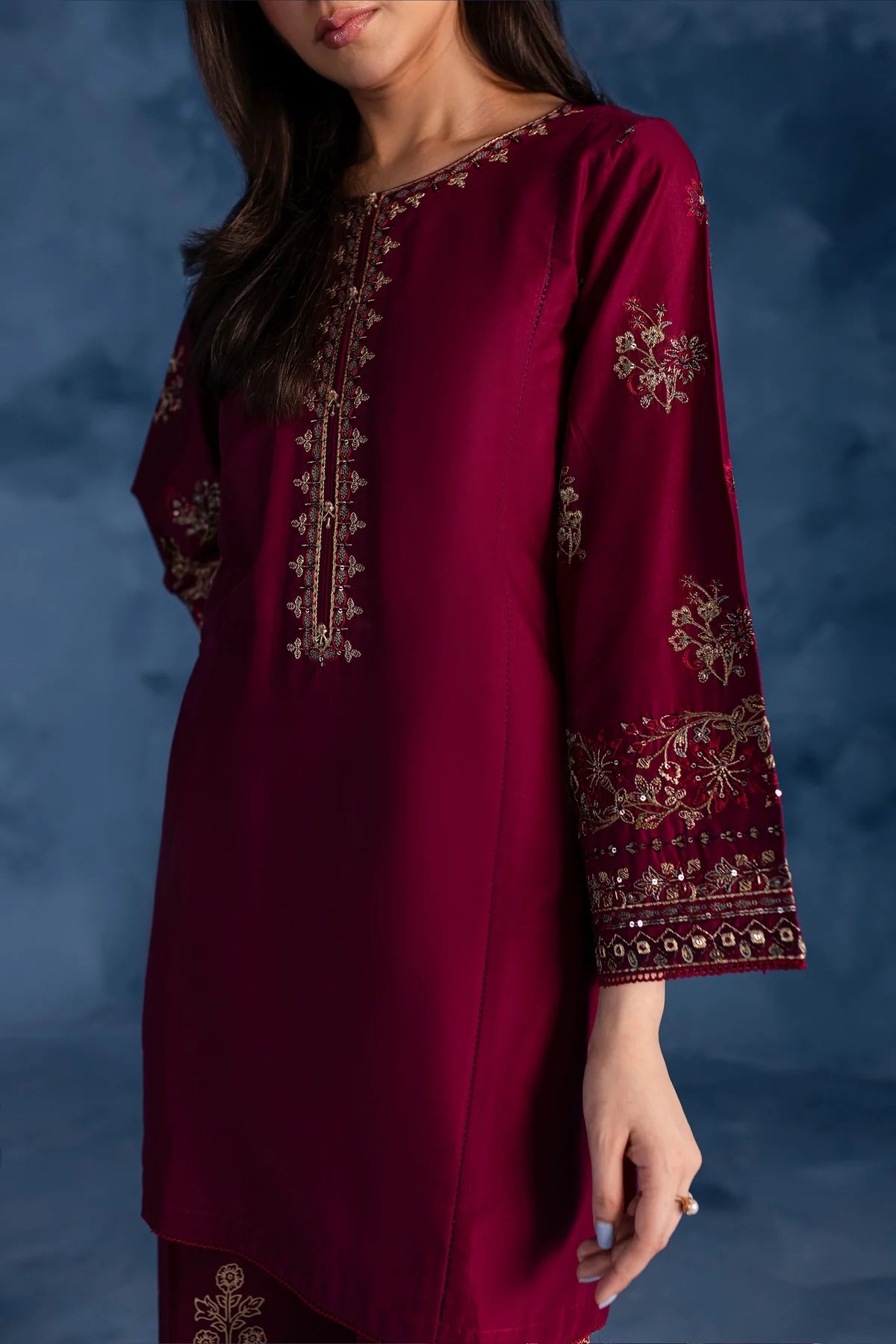 Best Selling - Cherry Charm 2Pc Embroidered Dress